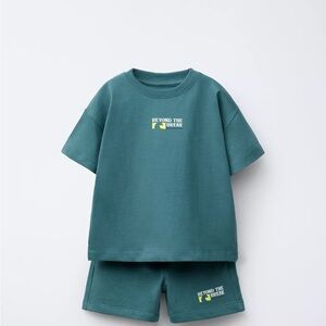 ISO ZARA BOY Teal Beyond the Break T-Shirt and Shorts Set BERMUDA